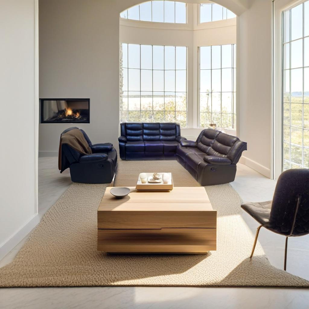 Royal Saddle Sofa Set 3 Piece - Black