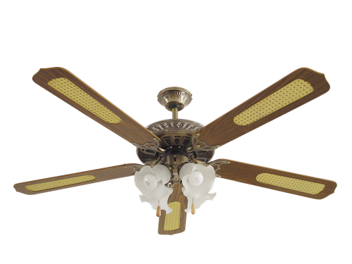 52" Decorative Ceiling Fan With Lights Cane