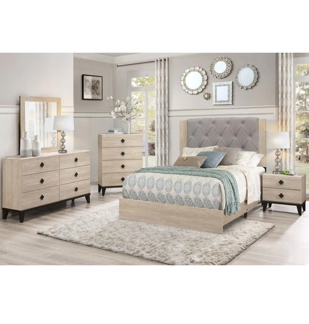 Avalon Beige 3 Piece Set | Bed, Dresser, Mirror