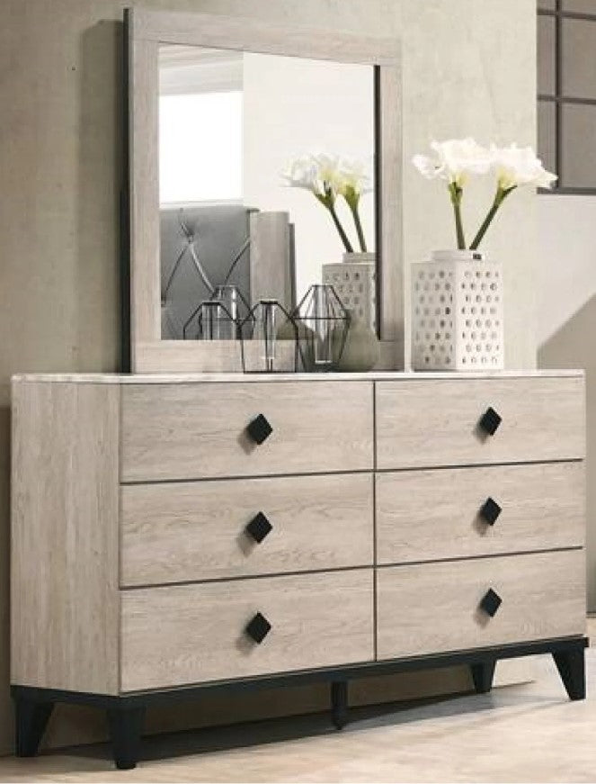 Avalon Beige 3 Piece Set | Bed, Dresser, Mirror