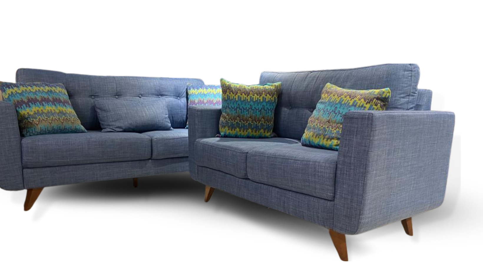 Harlem Blue 2pc Sofa Set Khemlani Mart