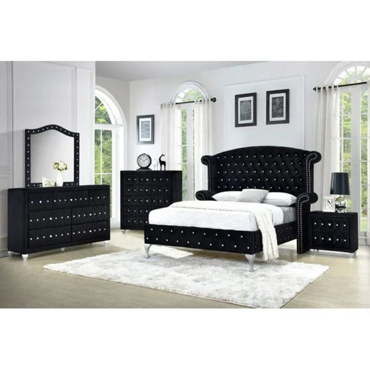 Infinity Black 3 PC Set | Bed, Dresser, Mirror