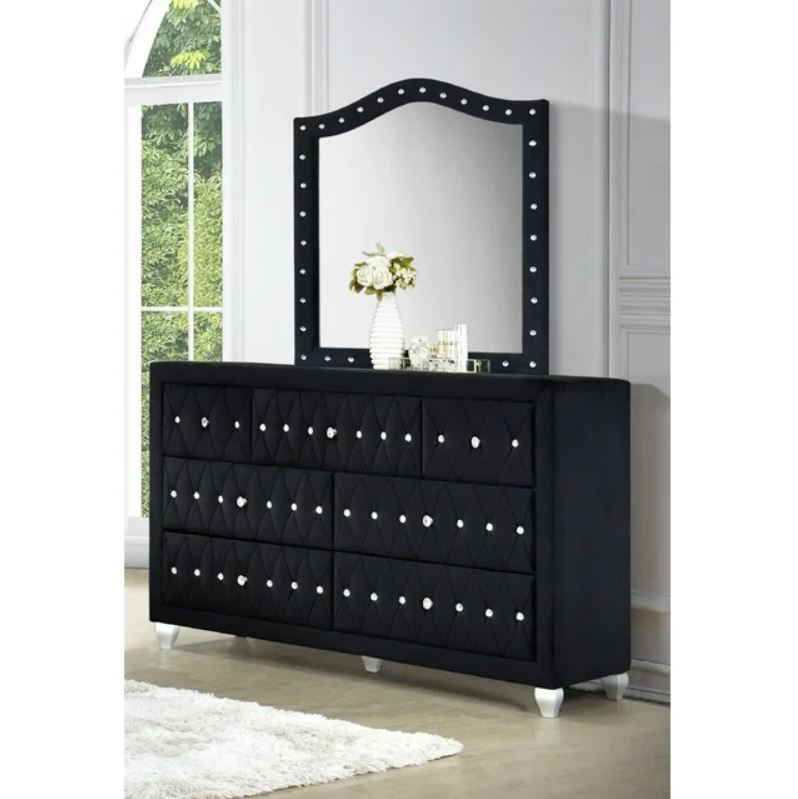 Infinity Black 3 PC Set | Bed, Dresser, Mirror