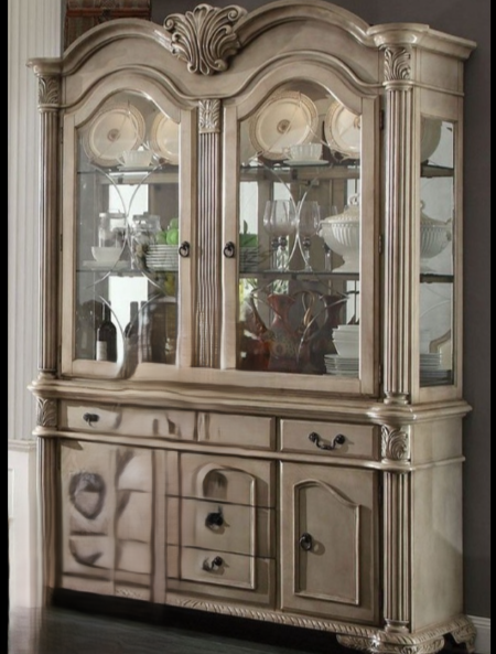 Display Antique Dining Hutch Walnut China Hutch, Display Case