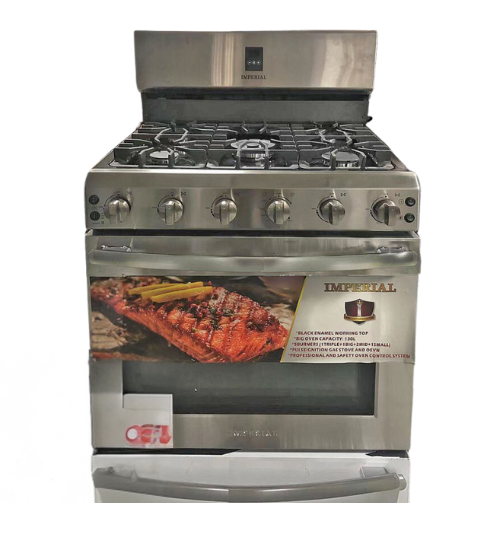 Imperial 30-Inch 5-Burner Heavy Duty Gas Stove, Stainless Steel