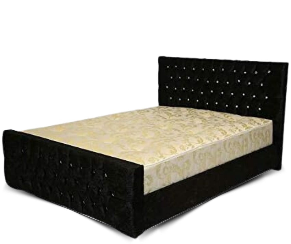 Milan Black Upholstered Bedframe