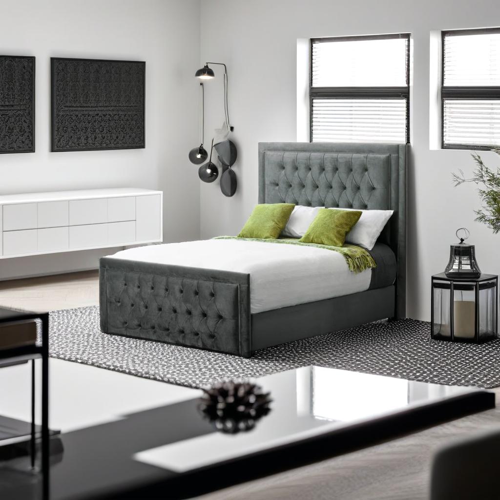 Paris Grey Upholstered Bedframe