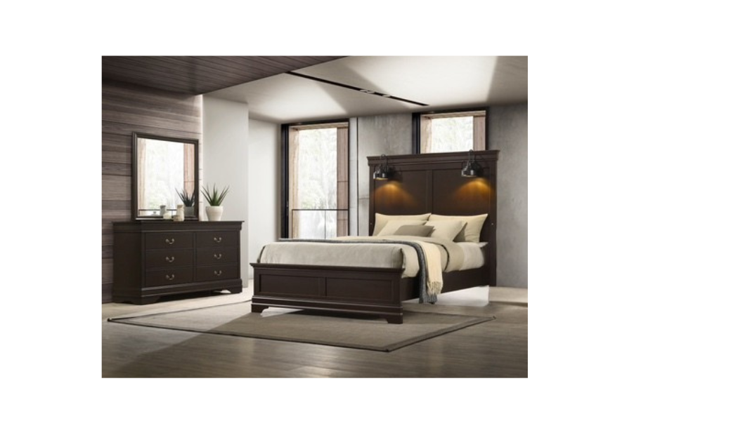 Brookstone 3PC Queen Set - Bedframe, Dresser, Mirror