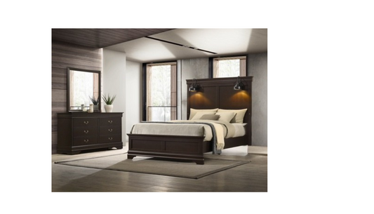 Brookstone 3PC Queen Set - Bedframe, Dresser, Mirror