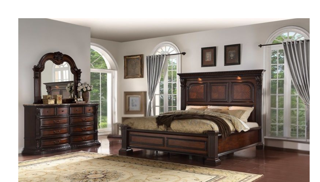 Kingswood 3PC Queen Set - Bedframe, Dresser, Mirror