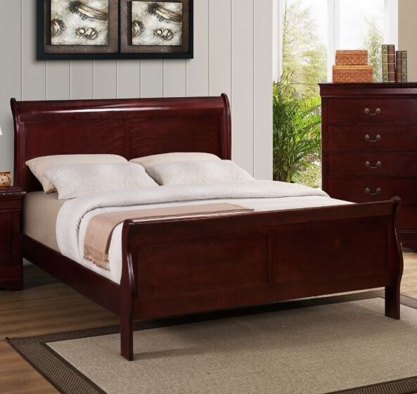 Louis Philippe Cherry 5PC Queen Collection - Free Night Stand