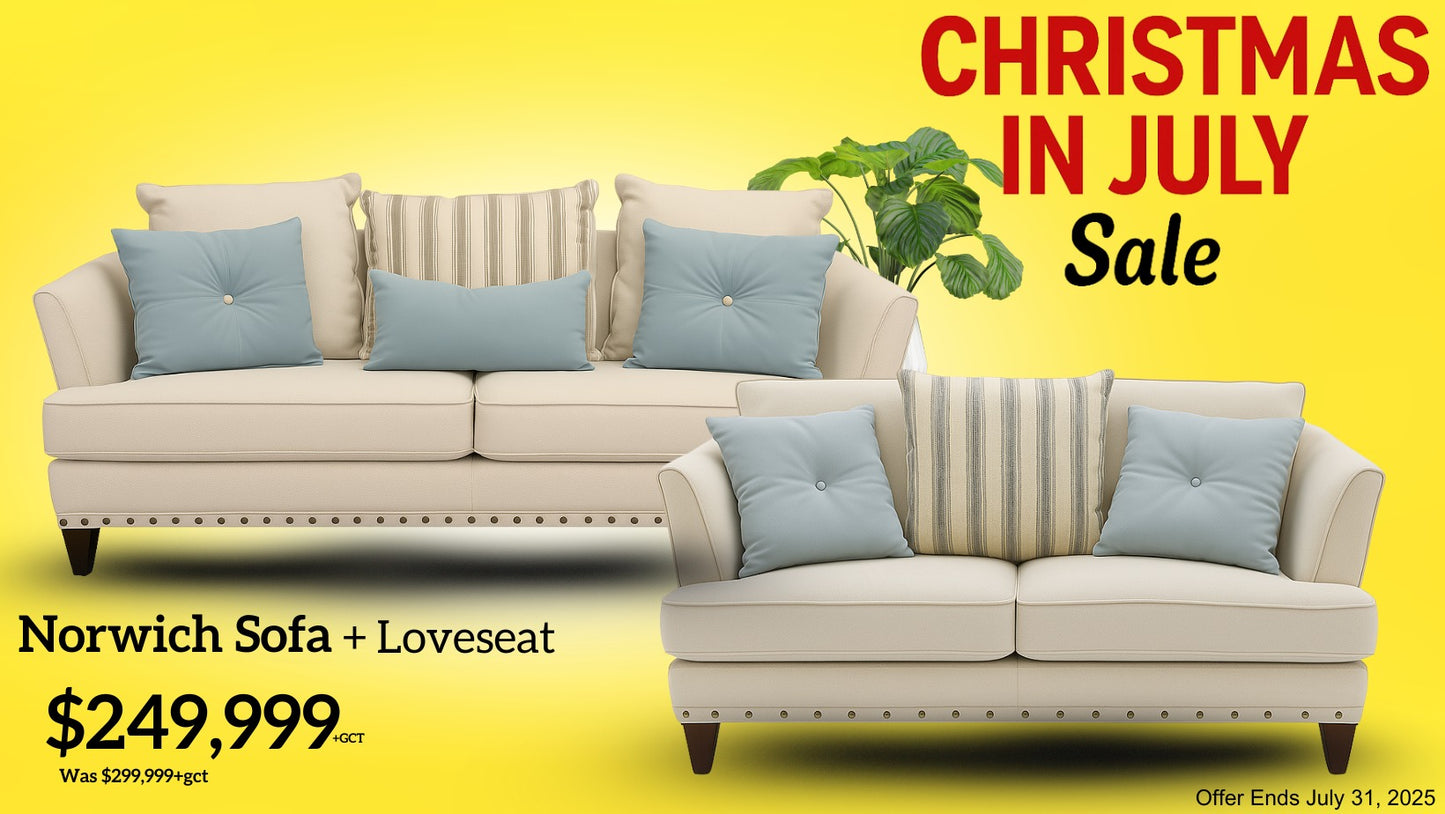Norwich Cream Sofa & Love Seat
