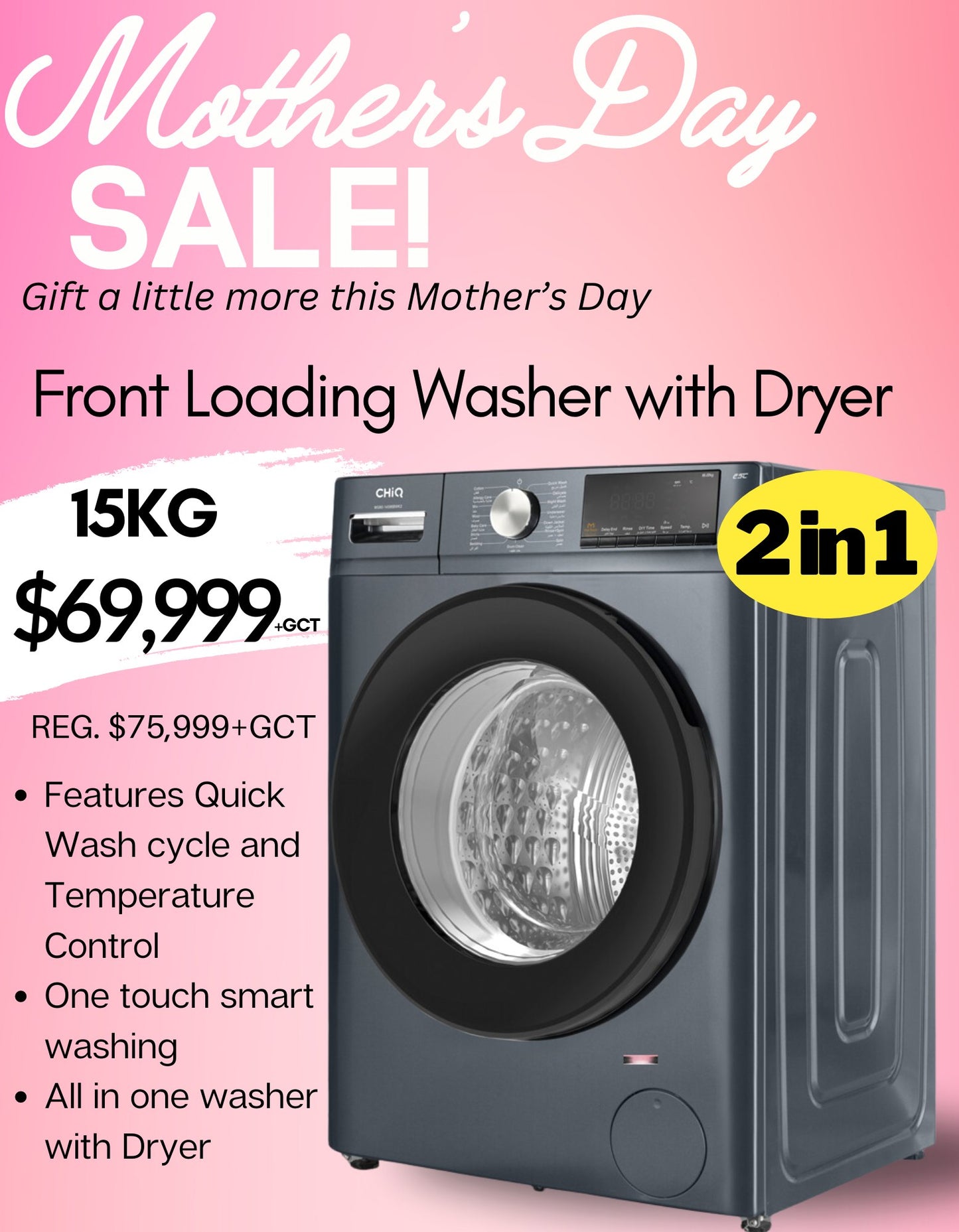 Imperial 15KG Washer and Dryer all-in-one