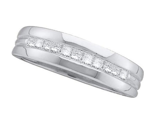 Men's Diamond Band 14K White Gold