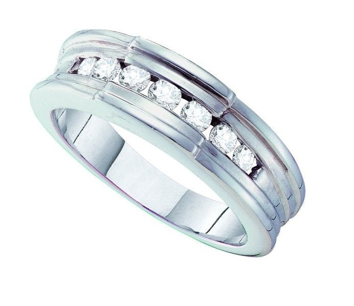 Men's Diamond Band 14K White Gold