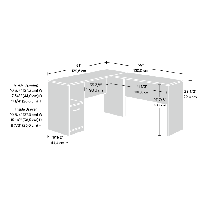 Beginnings Executive L-Shape Desk