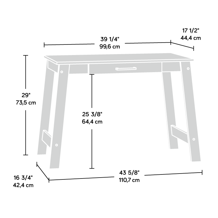 Beginnings Computer Table - Silver Sycamore Finish