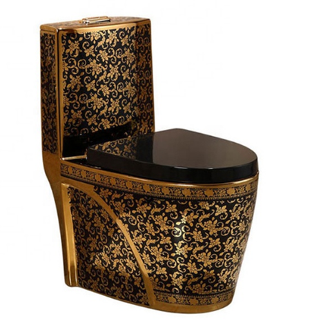 M-8137 One Piece Toilet - Gold & Black