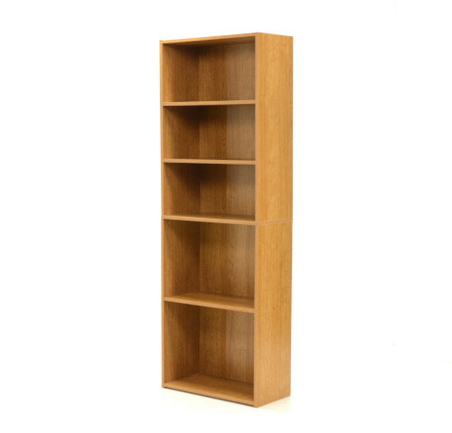 Beginnings 5-Shelf Bookcase - Highland Oak Finish