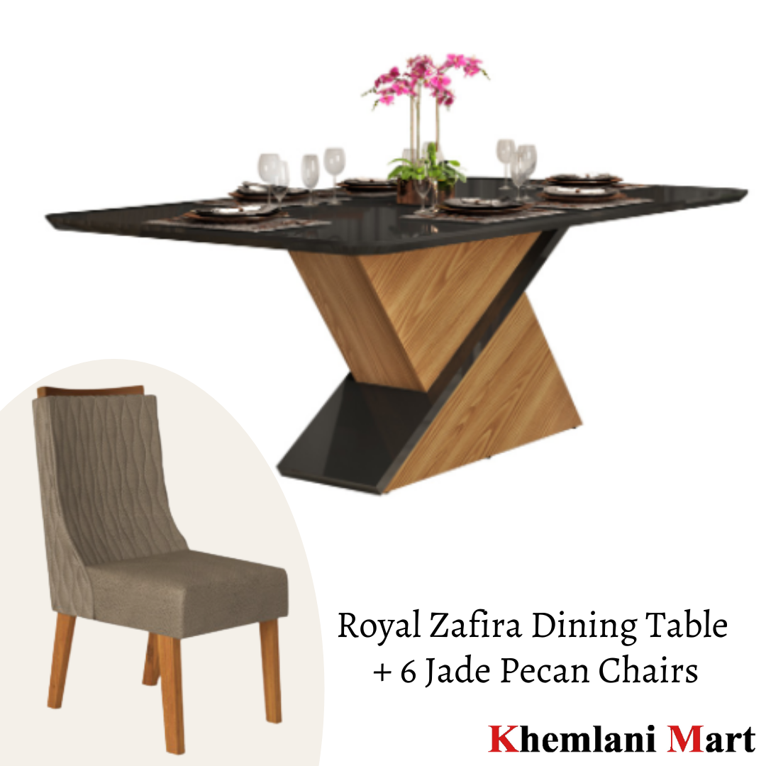 Royal Zafira Black with Jade Pecan Chairs