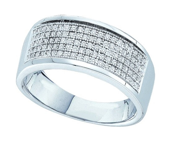 Men's Diamond Band 10K White Gold