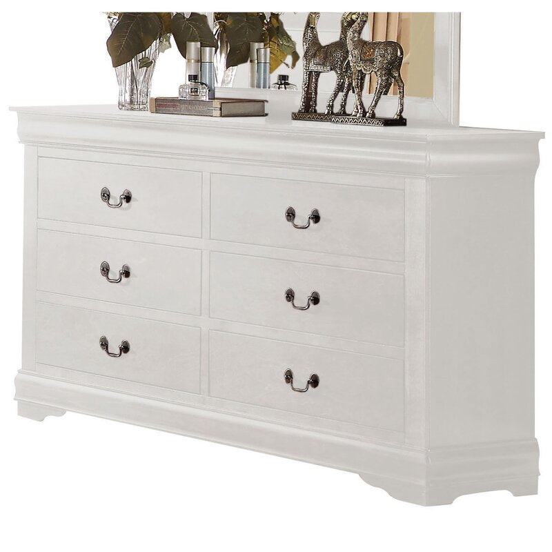 Louis Phillipe White Dresser & Mirror