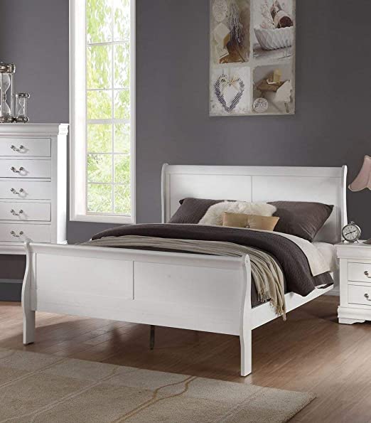 Louis Phillipe White Bedframe