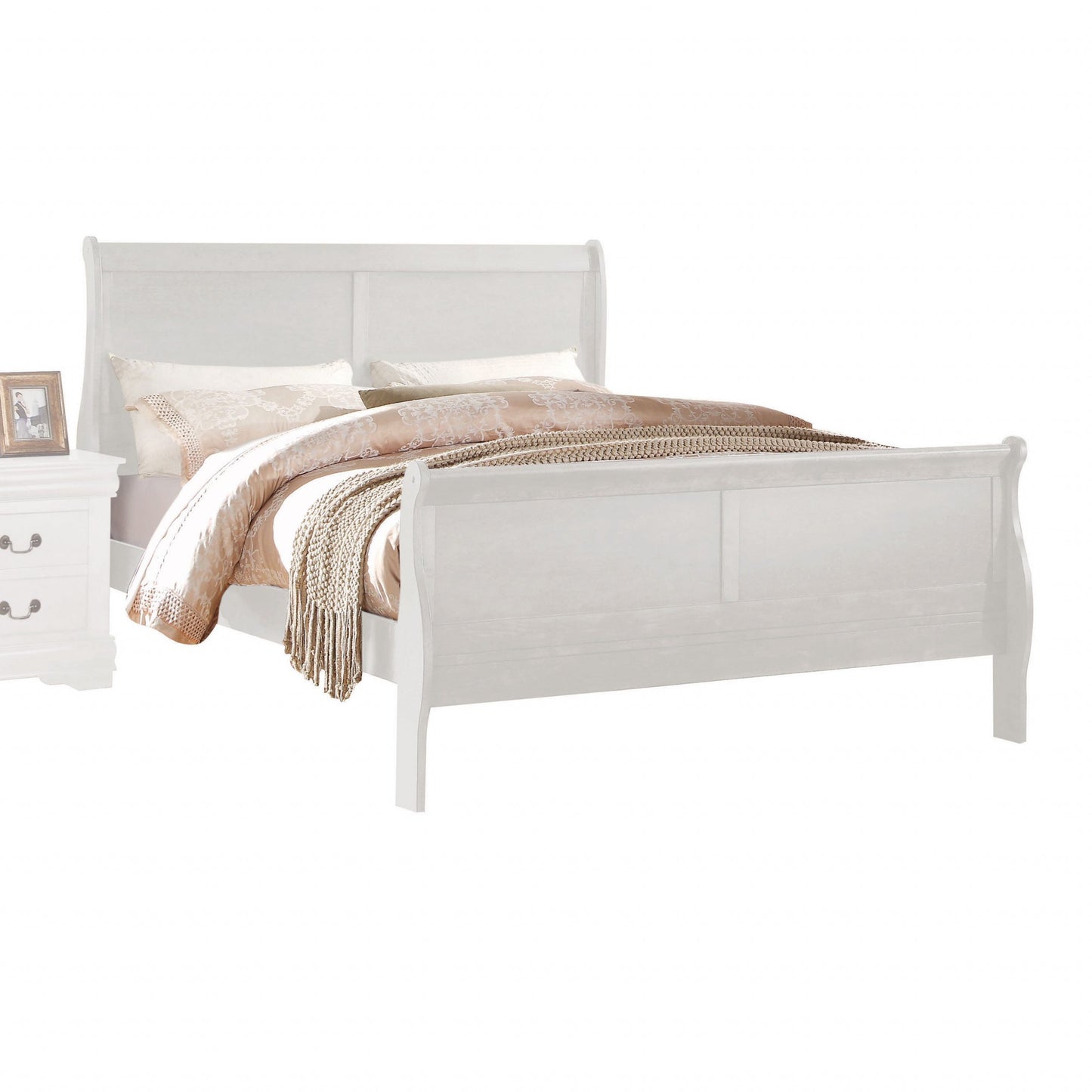 Louis Phillipe White Bedframe