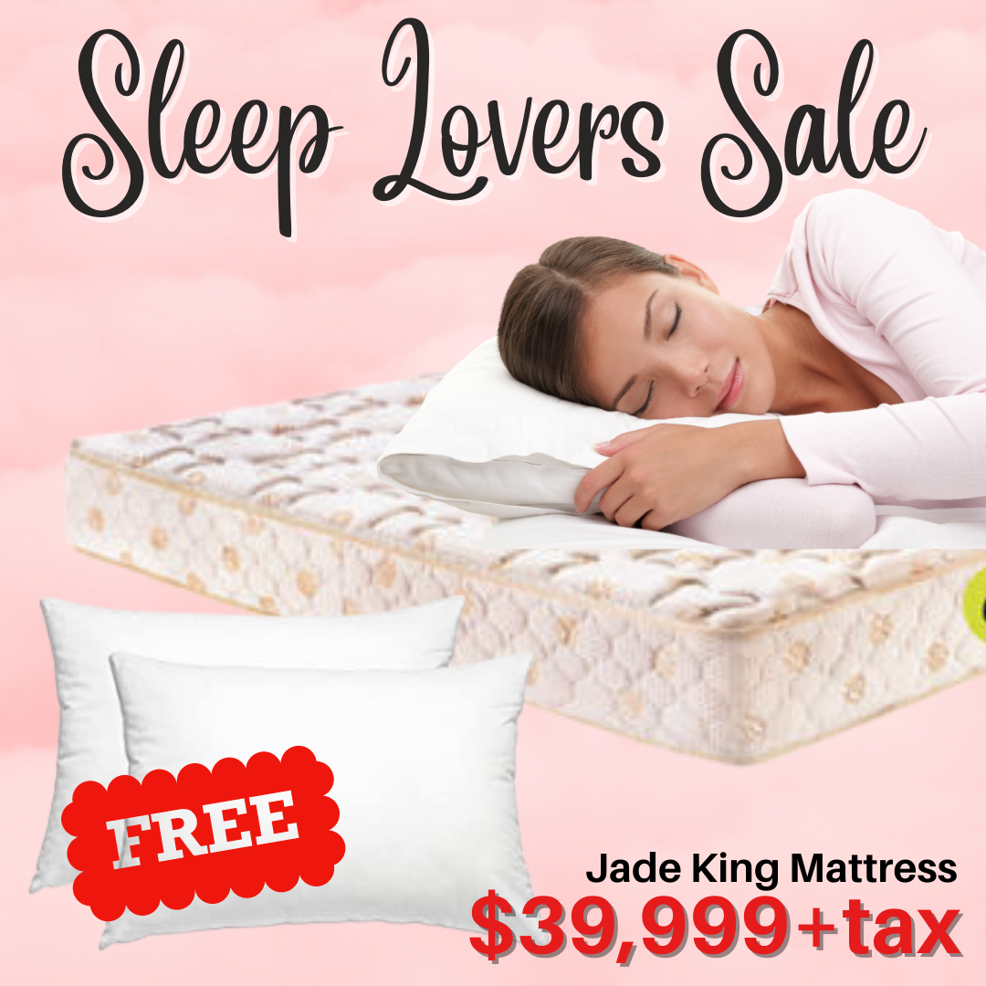 Sleep Lovers Sale King Jade Mattress 2 Free Pillows Khemlani
