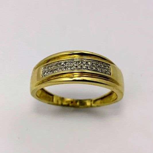 Men's Diamond Band 10K Yellow Gold