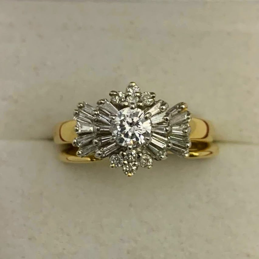 Bridal Set Diamond 14K Yellow Gold