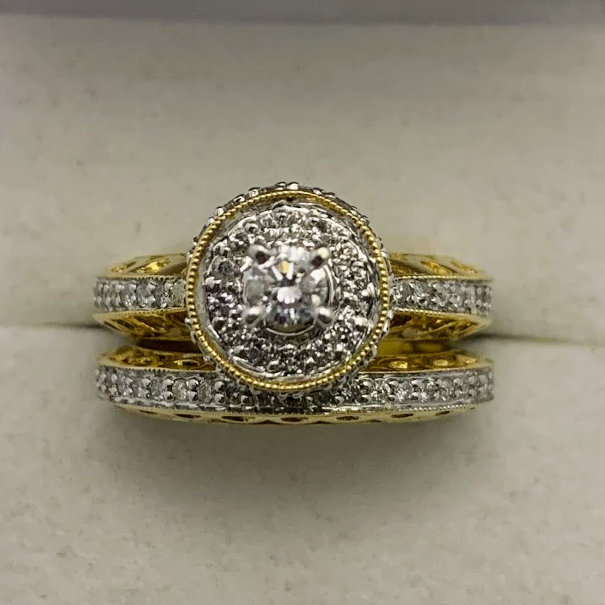 Bridal Set Diamond 14K Yellow Gold
