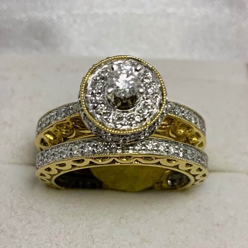 Bridal Set Diamond 14K Yellow Gold