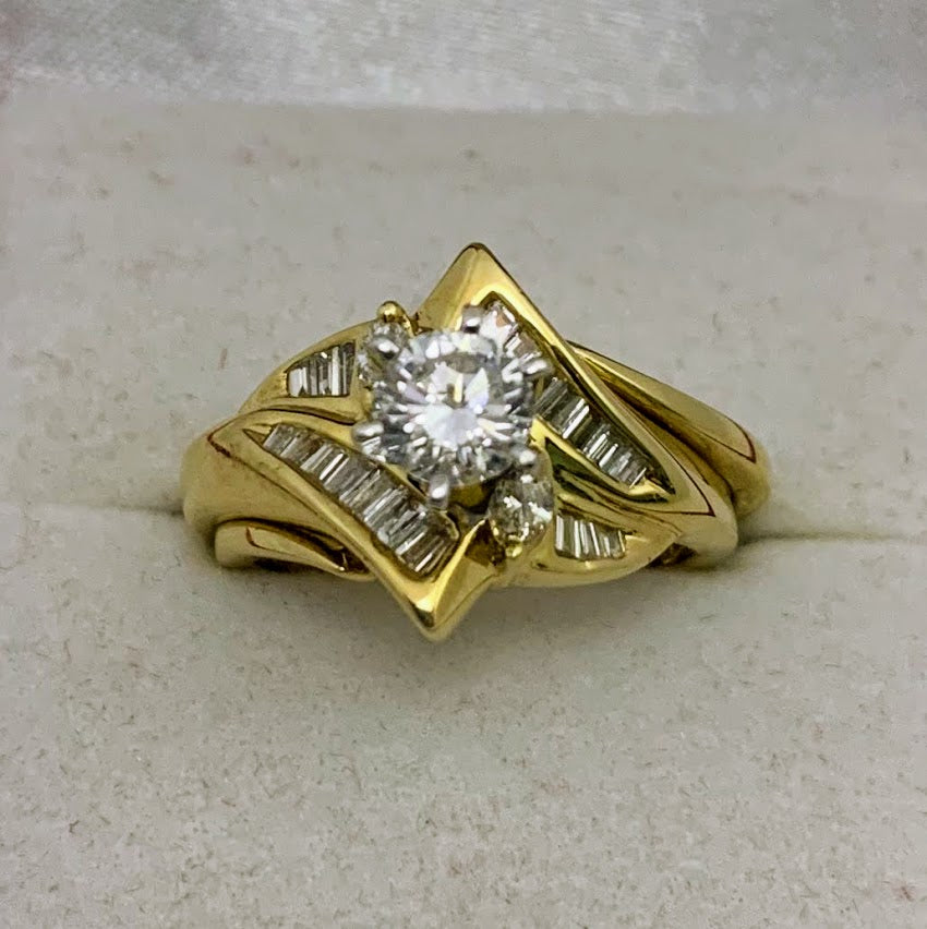 Bridal Set Diamond 14K Yellow Gold
