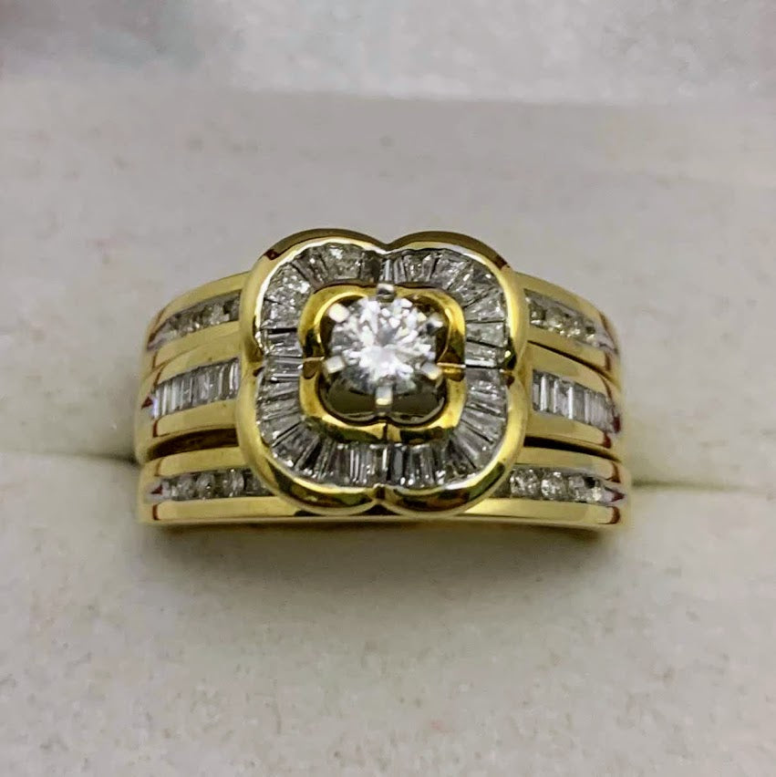 Wedding Ensemble Diamond 14K Yellow Gold