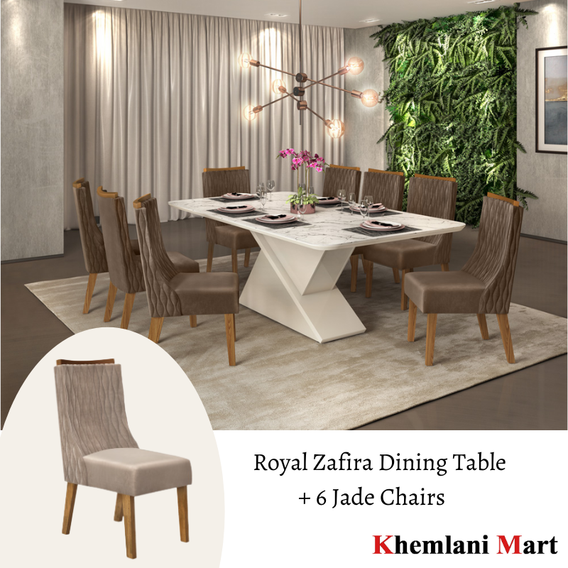Royal Zafira White with Jade Chairs