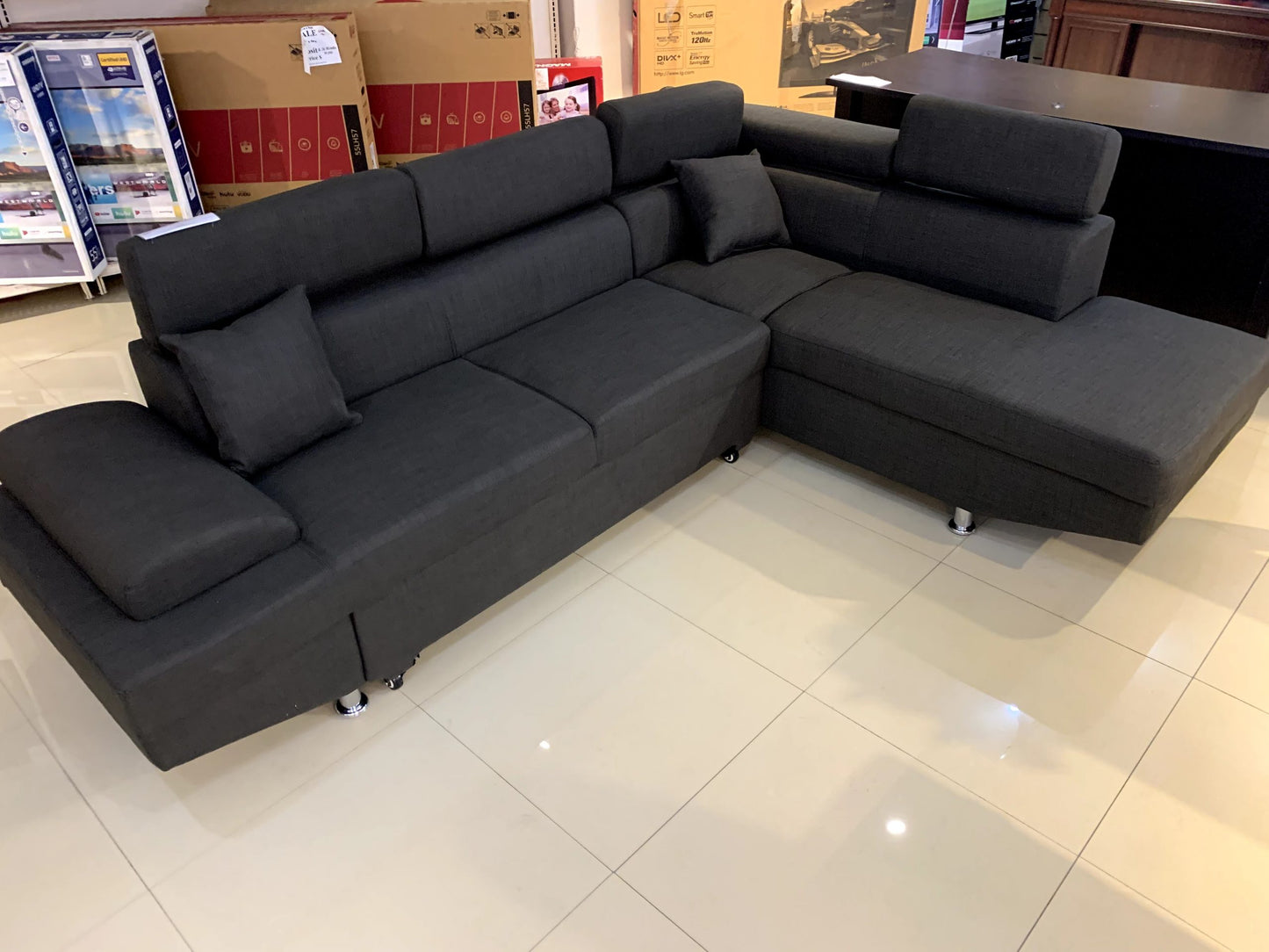 Silverstone Dark Grey Sectional Sofabed