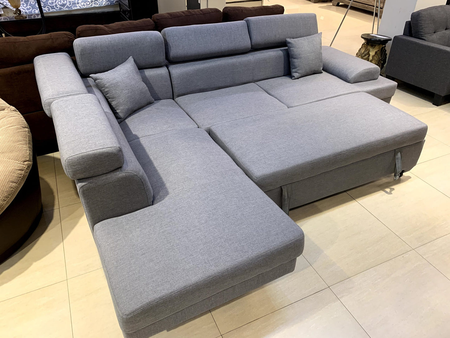 Silverstone Grey Sectional Sofabed