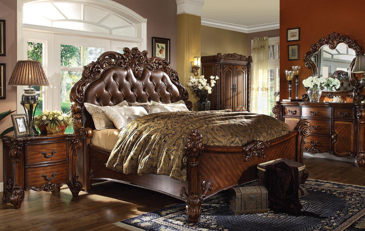 The Vendome Brown Dresser & Mirror