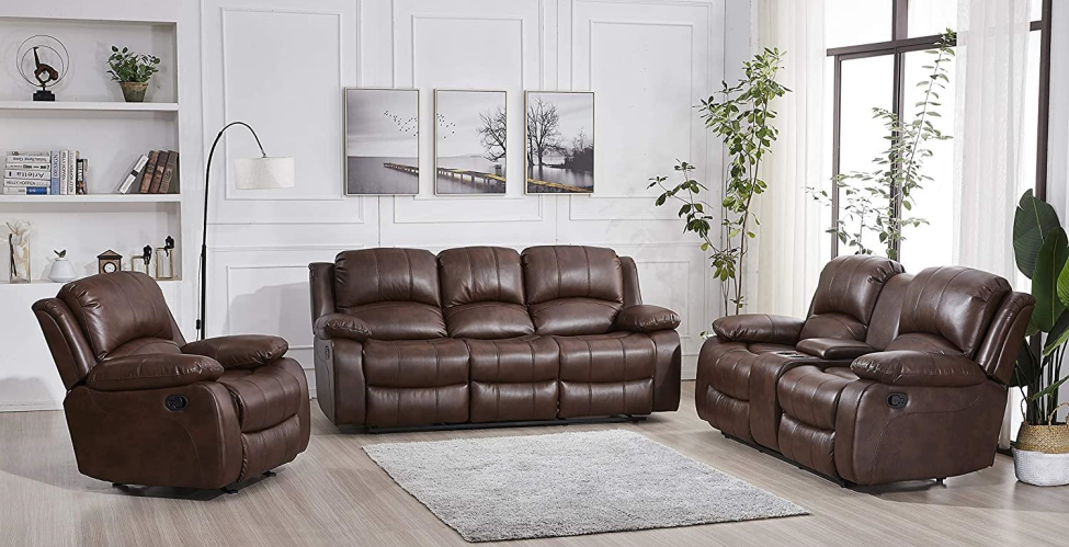 Boston 3 Piece Sofa Set / Brown