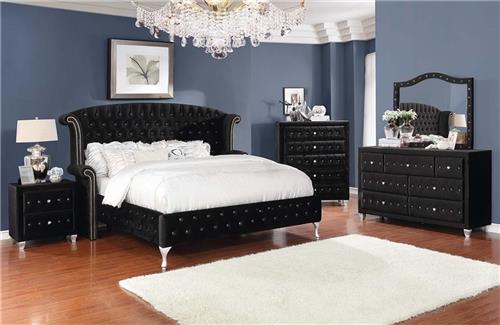 Infinity Black 5PC King Collection - Free Night Stand