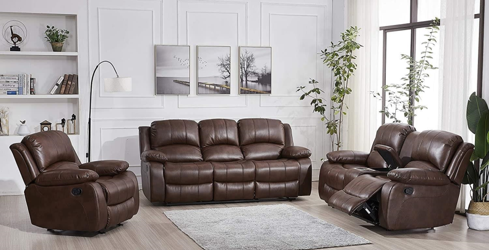 Boston 3 Piece Sofa Set / Brown
