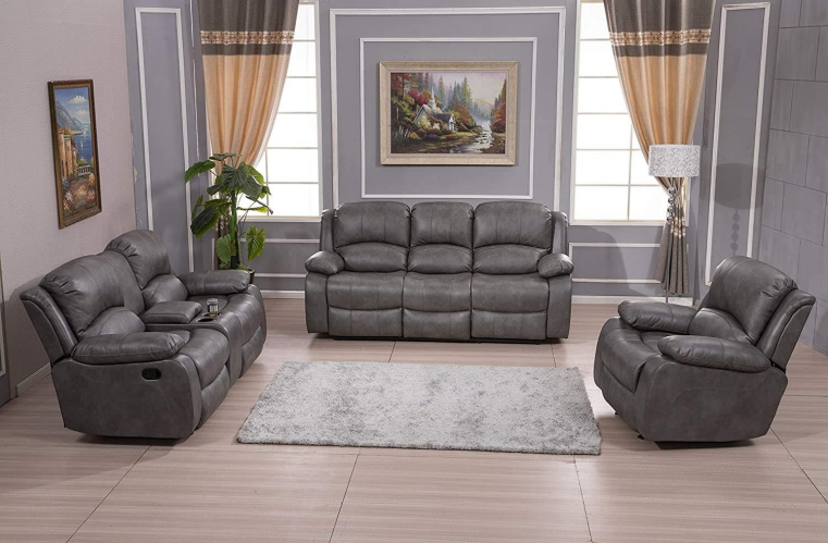 Boston 3 Piece Sofa Set / Grey