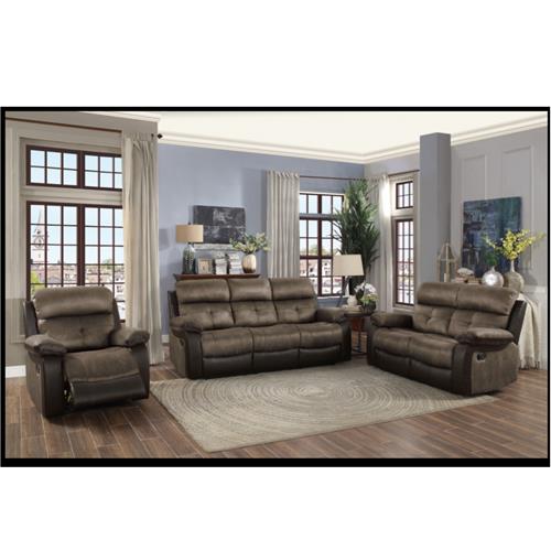 Ascot 3-Piece Sofa Set - Brown - FINAL SALE/NO RETURN/NO REFUND/No Warranty on Fabric