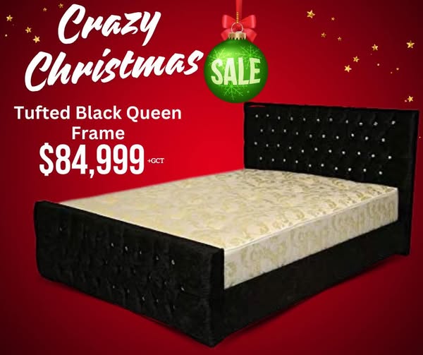 Milan Black Upholstered Bedframe