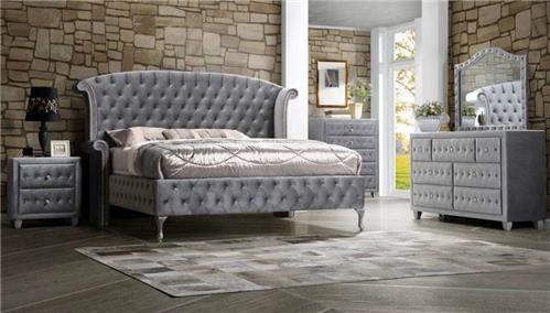 Infinity Grey 3PC Queen Set - Bedframe, Dresser, Mirror