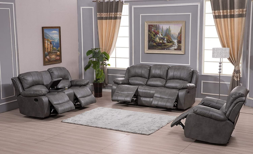 Boston 3 Piece Sofa Set / Grey