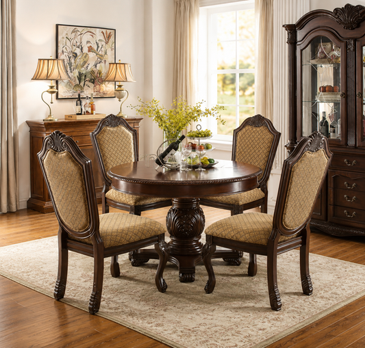Chateau de Ville 5 Piece Round Espresso Dining Set