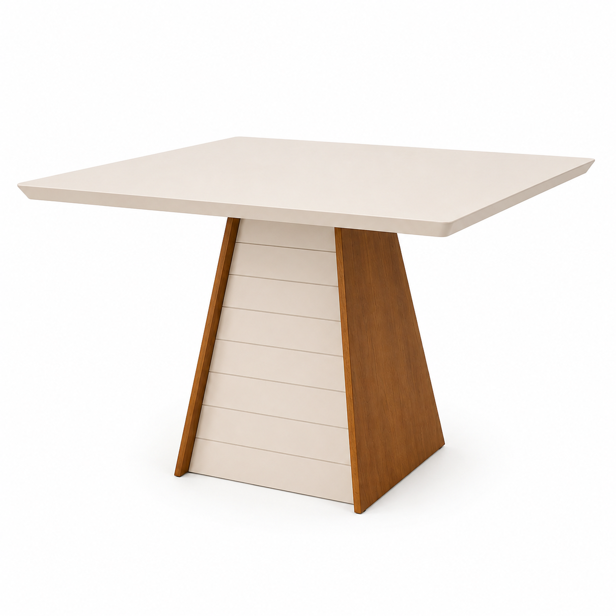 Fleur-De-Lis Square Dining Off White Square Table + 4 Lia Chairs