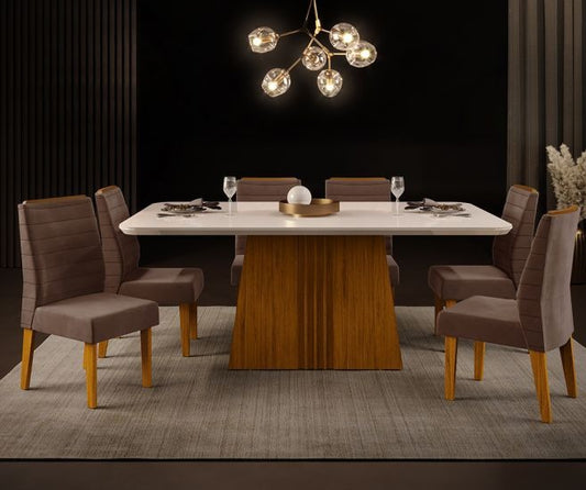 Grand Italia Rectangular Table + 4 Ondina Chairs